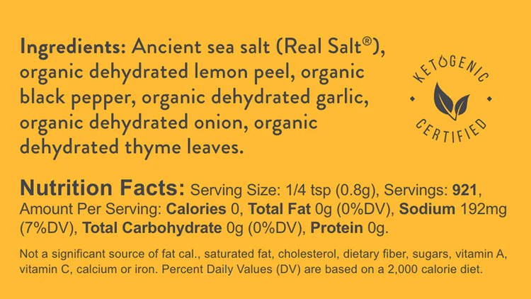 Real Salt® Organic Lemon Pepper (26 oz.) - Image 8